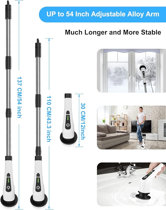 Electric Spin Scrubber &  8 Brush Heads