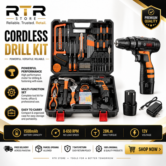 Cordless Drill Machine with 112 pieces