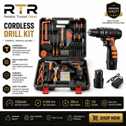 Cordless Drill Machine with 112 pieces