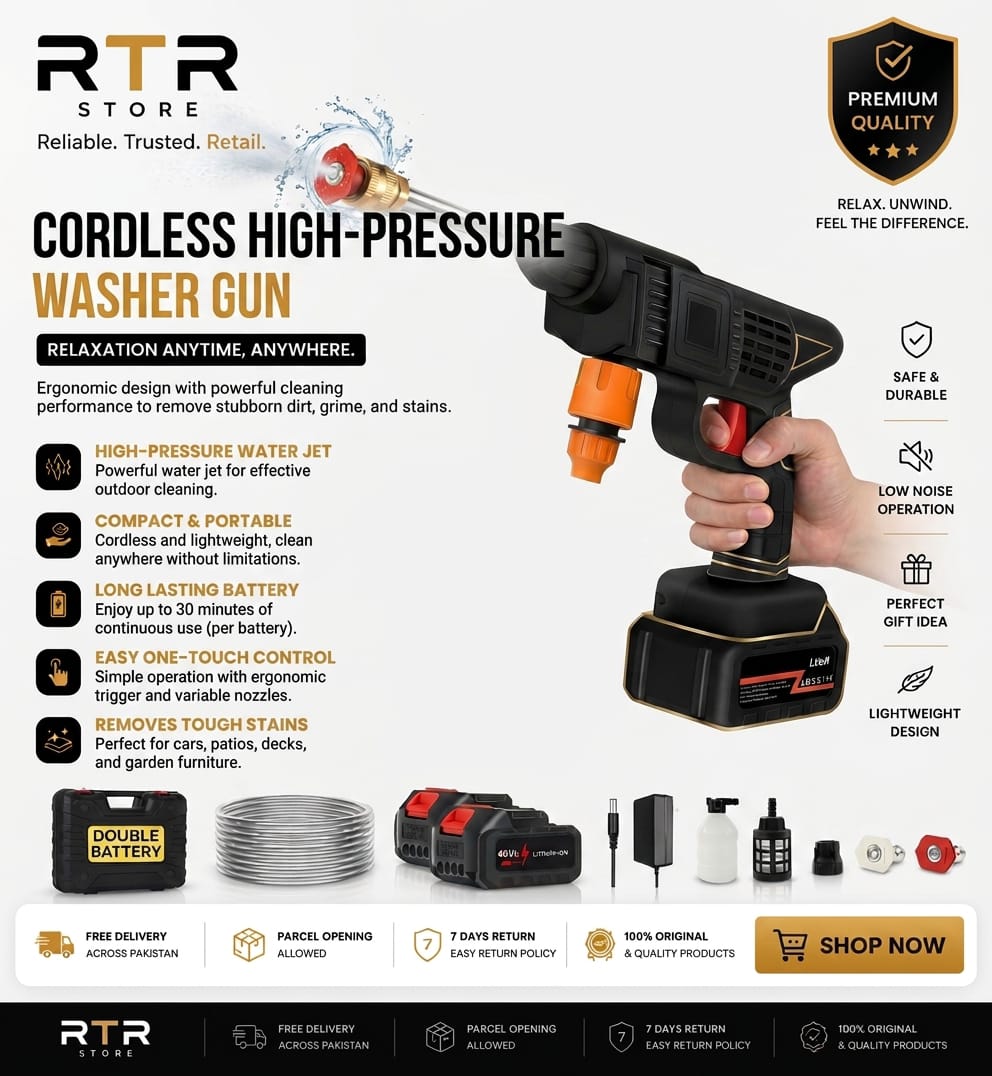 48V Cordless High Pressure Washer Gun